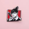 And Eyecatching Black White Cartoon Character Brooch Unique Anime Alloy Pin For Fashion Lovers