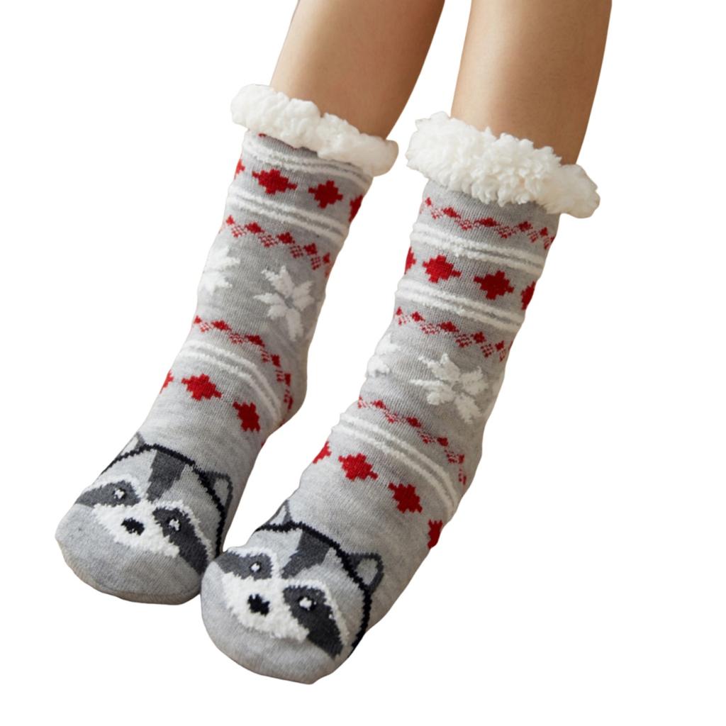 Christmas Series Socks Women Winter Lamb Wool Sleeping Socks Children Cute Home Fleece Floor Socks Christmas Gifts