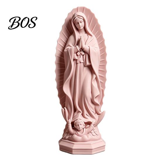 Decorative Religious Sculpture Virgin Mary Statue, Resin Sculpture, Blessed Holy Catholic Statue Mother Figurine for Home Desk Decor Faith Symbol