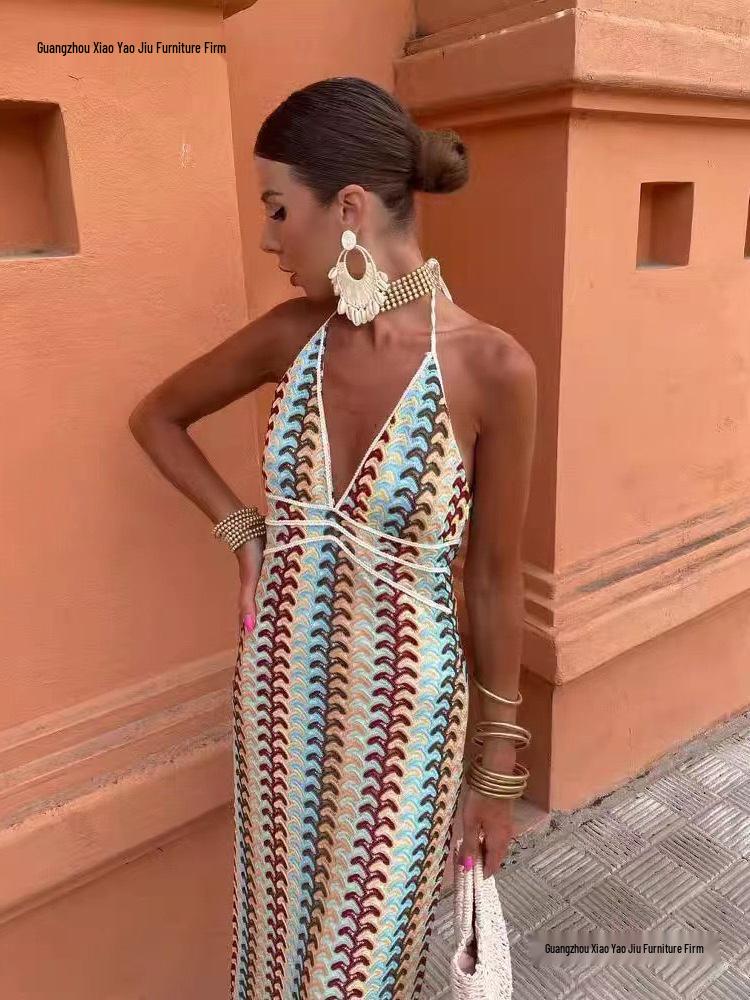 Vestido de Ganchillo de Punto de Verano 2026: Colección de Vacaciones para Mujeres Europeas y Americanas.