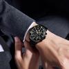 OLEVS Men's Fashion Quartz Chronograph Waterproof Stainless Steel Business Wristwatch Black Date Gift