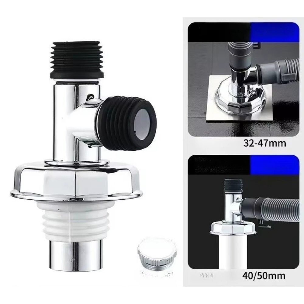 Metal Washing Machine Drain Connector Dual Outlet Waste Pipe Adapter Washing Machine Drainage