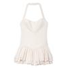 Summer new women's clothing, European and American style laminated decorative neck collar jumpsuit dress