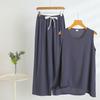 Chic 2025 Summer Women's Cotton-Silk Tank and Long Pants Set