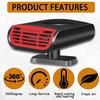 Portable 2-in-1 12V Car Heater 150W Fast Car Defroster Windshield Heater with 360° Rotation, Plug Into Cigarette Lighter for Car,Truck,SUV,RV
