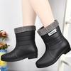 Slip On Waterproof Rubber Rain Boots for Women Comfort Non Slip Garden Outdoor Walking Water Shoes Galoshes for Ladies