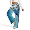 Women's Fashion Casual Loose Floral Print Wide Leg Sweatpants