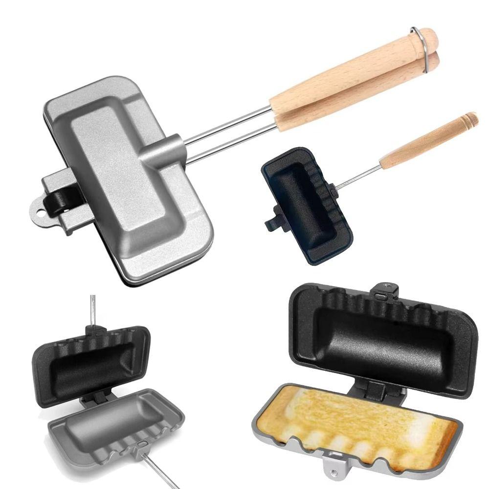 Rectangular Sandwich Baking Pan Double-Sided Detachable Dual-Color Sandwich Grill High Temperature Resistant Long Handle