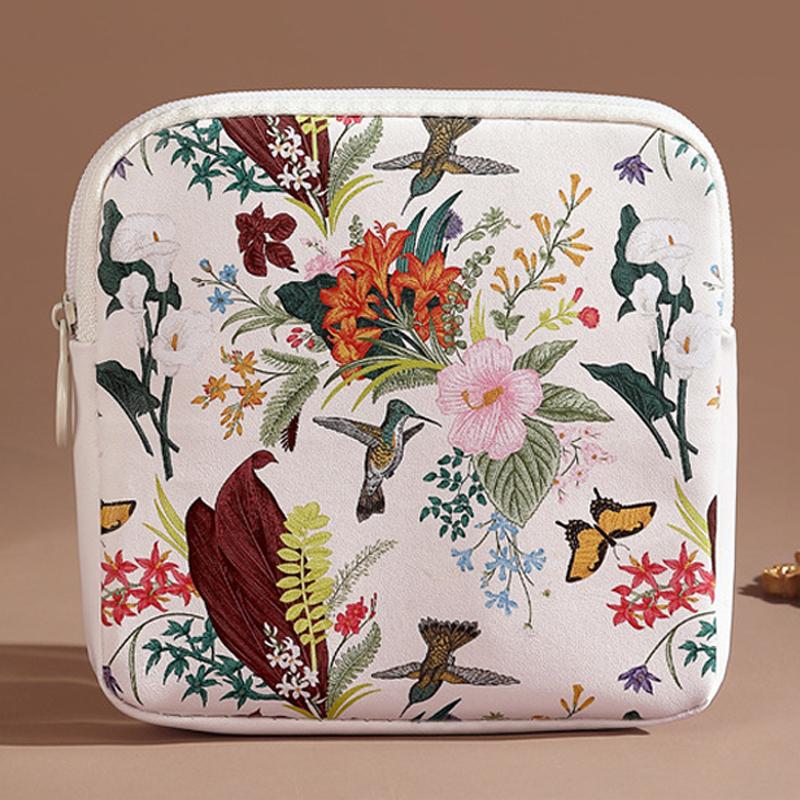 Creative PVC Sanitary Pads Bag Large Capacity Multipurpose Cosmetic Bag Portable Coin Purse Fashion Earphone Small Storage Bag