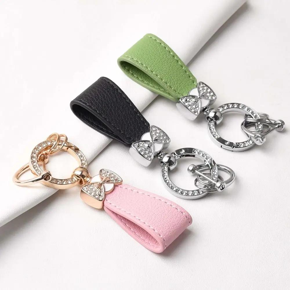 Key Holder Luxury Genuine Leather Keychain Matte Buckle Keys Organizer Car Key Pendant Bag Charms Ladies Bag Fashion Decoration