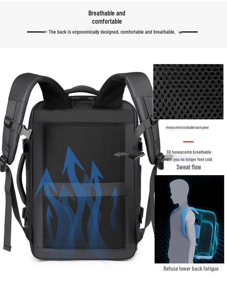 Multifunctional Waterproof Laptop Backpack with USB - Large Capacity Travel and Commute Bag