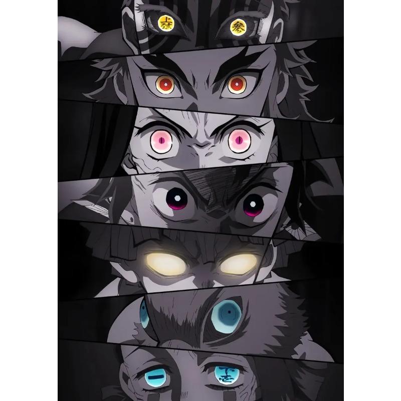 

Canvas Painitng Picture Anime Poster Demon Slayer Team Eyes Art Print Mural Children s Room Decorative for Modern Home Decor 21X30CMNo Framed