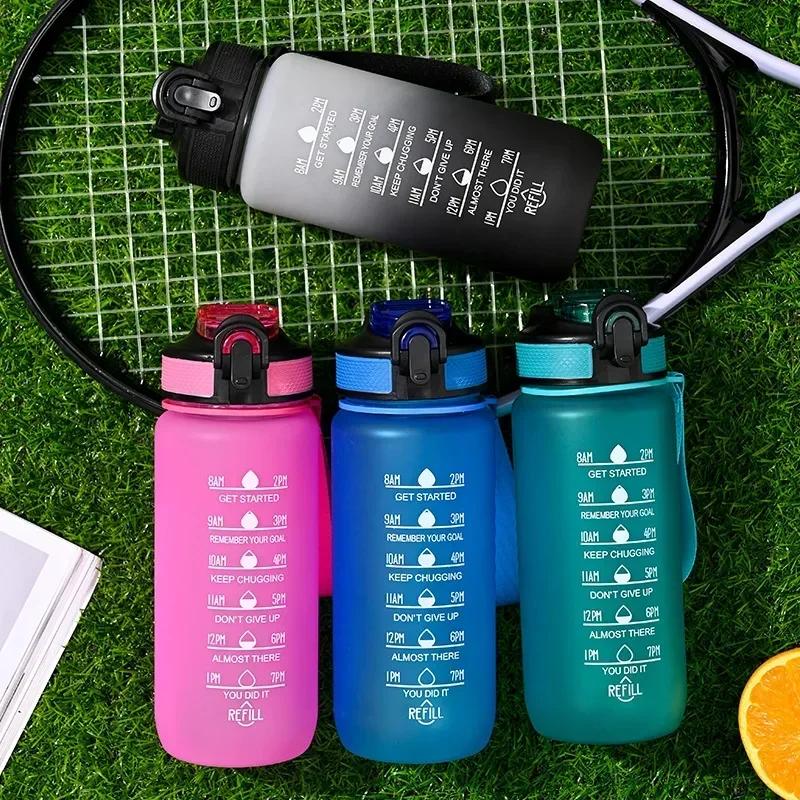 700ml Sports Water Bottle Portable Leak-proof Colorful Plastic Cup Shaker Bottle Outdoor Travel Portable Gym Fitness Jugs