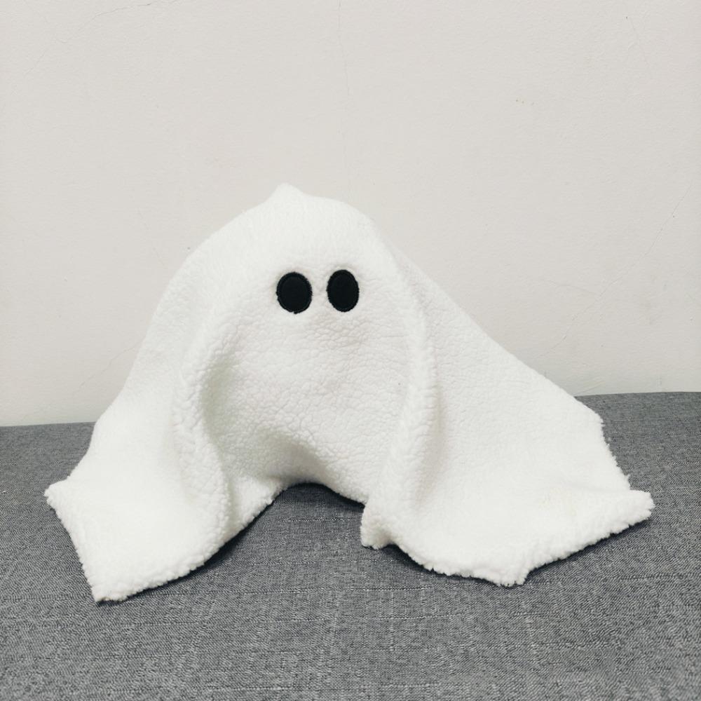 White Halloween Plush Toy Cute Bat Throw Pillow Comfortable Ghost Dog Pillow  Kids