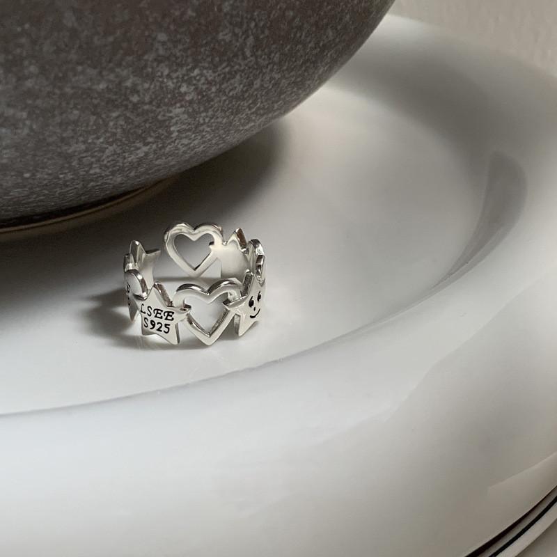 

Trendy Open Geometric Adjustable Ring For Women Featuring Charming Motif Star