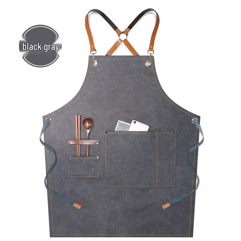Women's Celebrity-Style Thick Canvas Apron for Hairdressers, Milk Tea Shops, and Baristas