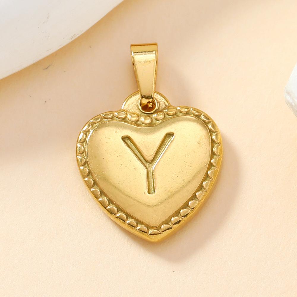 316L Stainless Steel Initial Necklace Letter Heart Pendant Chain For Women Jewelry Accessories