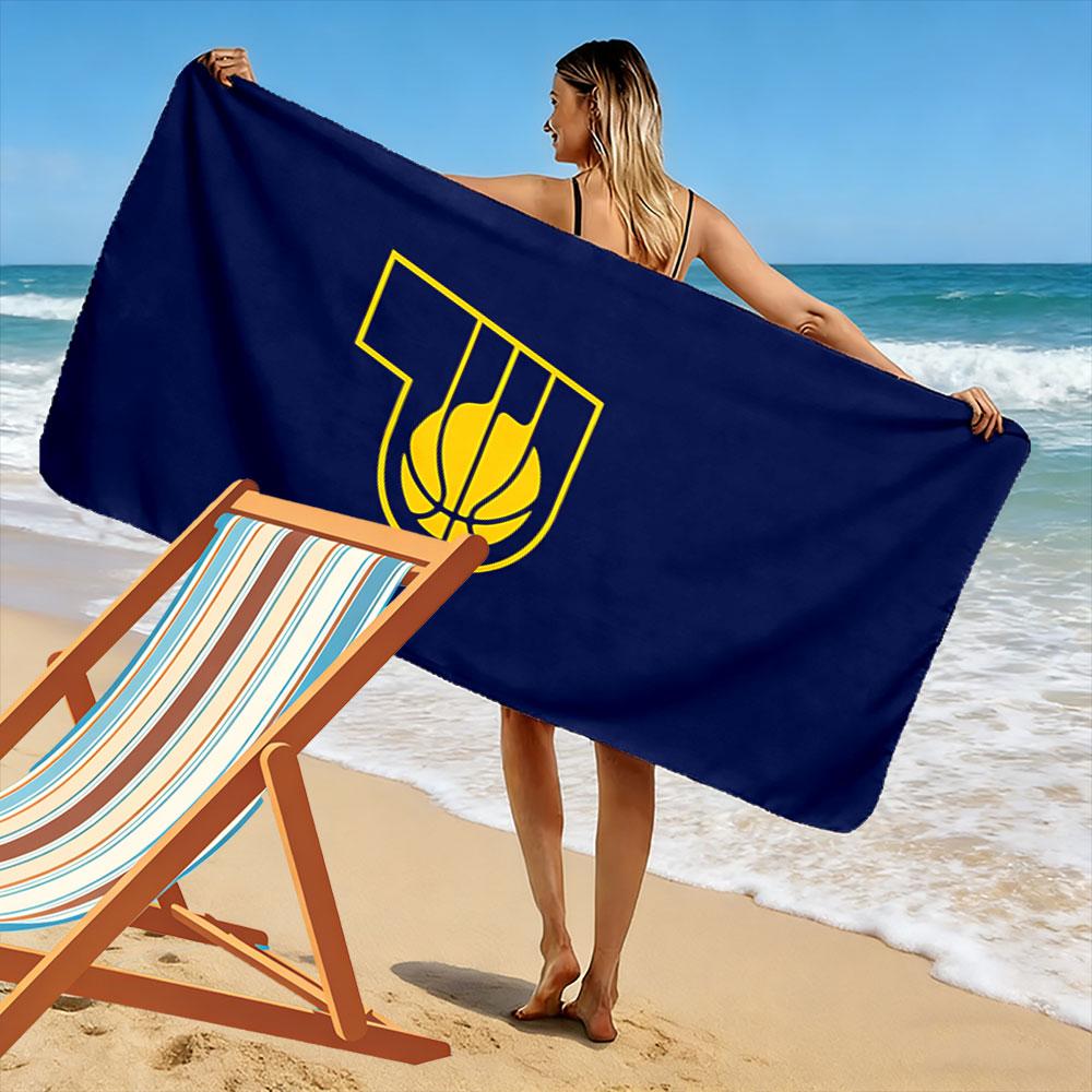 Basketball Logo Navy Towel Beach Towel Quick-drying for Travel Outdoor Sports Jogging Beach and Swimming