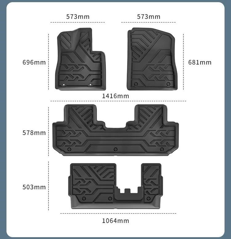 BYD Tang L & ATTO 8 Car Floor Mats - Waterproof TPE Mats & Trunk Cover, Fits 25 Models