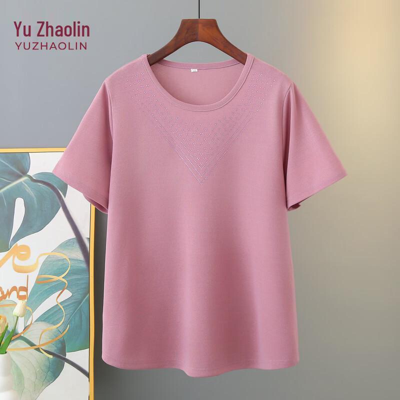 YUZHAOLIN Women s Plus Size Round Neck Short Sleeve T-Shirt 3XL