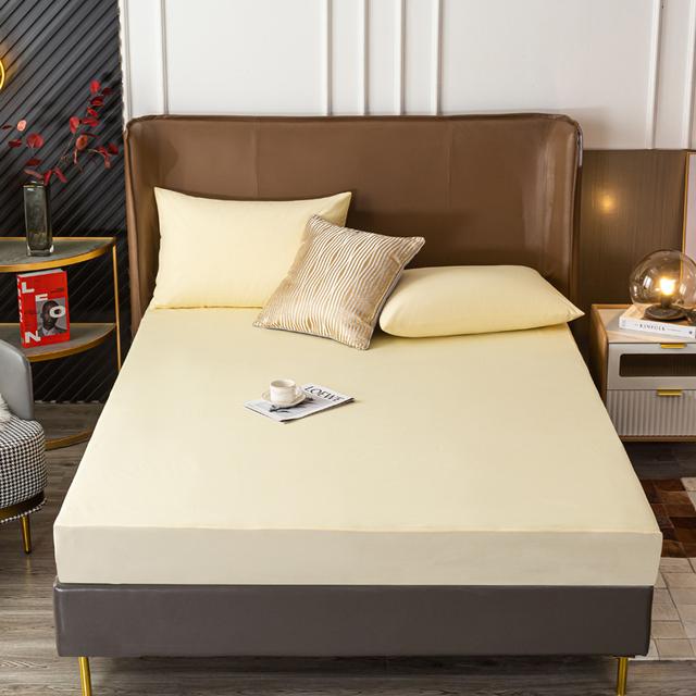 Levivel Elastic Velvet Bed Cover Bed Sheets Set Padded Mattress Cover Soft Queen King Solid Color 150 /160x200 For