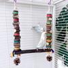 Papageienkäfig Spielzeug Naturholz Kauschaukel Bunter Vogelblock mit Tannenzapfen Für Kleine bis Große Papageien Unterhaltung