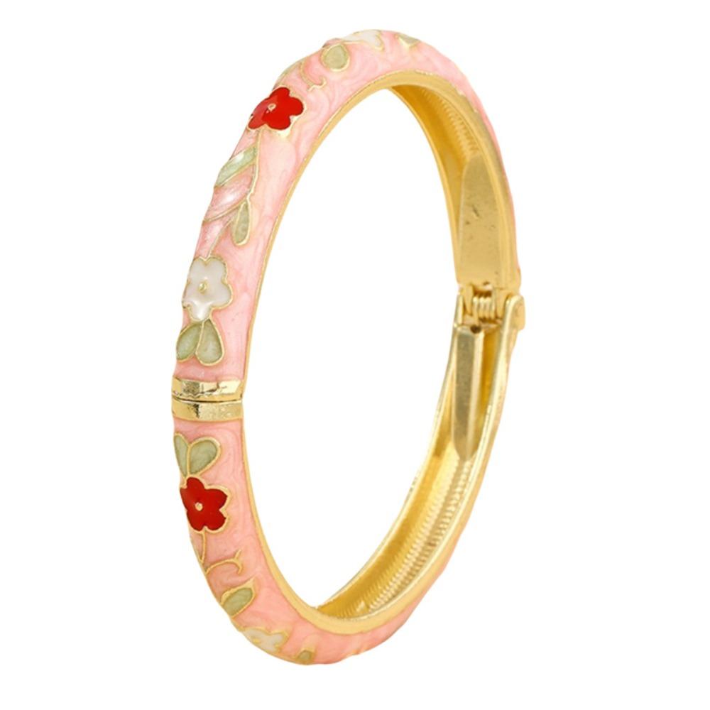 Blumenmuster Blüte Emaille Armband Zink Zink Zinklegierung Vintage Armband Mode Cloisonne Armband Mädchen