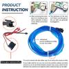 Car Interior Strip Light Ambient Lighting Blue Neon Dash Glow Tube 2M Interior Lighting Decorative Flexible Atmosphere Accessory