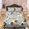 Construction Equipment Cotton Duvet Cover Truck Quilt Cover, Nursery Room Blanket Cover Kid's Bedroom Bedding Set, Baby Crib Bedspread