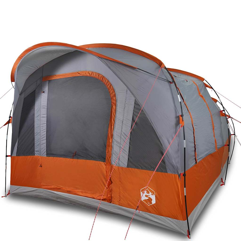 Tunnel Tent for 3 Persons Gray and Orange Waterproof