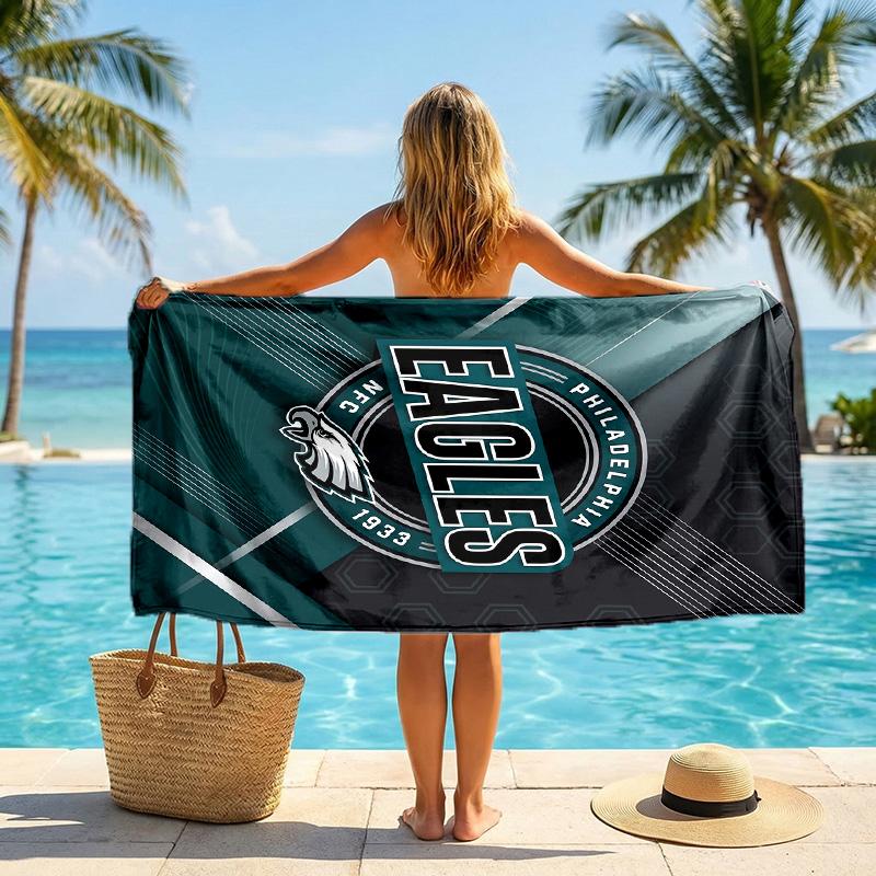 Philadelphia Eagles Fashion Beach Towel Portable Soft Quick Dry Towel For Swimming Camping Holiday Use