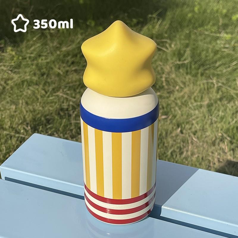 350ml Stainless Steel Vacuum Insulated Travel Mug With Star Print Portable Outdoor Sports Daily Use