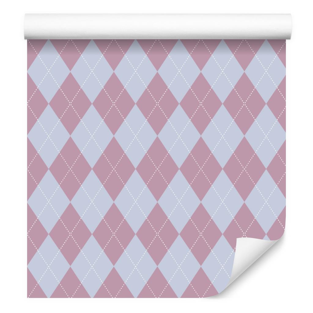 Pastel Diamonds Wallpaper Purple and Light Gray 50x1000