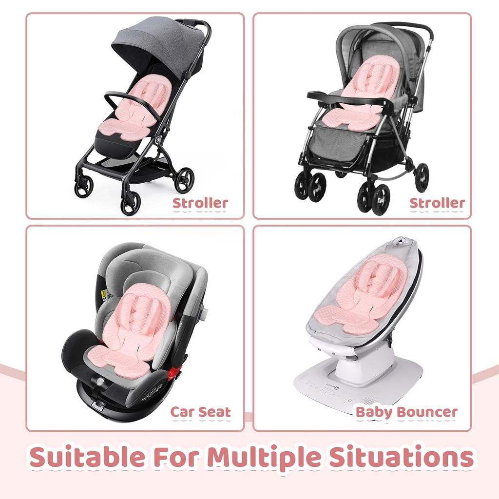 KAKIBLIN Infant Car Seat Insert for Baby To Newborn,Baby Head Support with Baby Head Pillow Breathable Fabric Baby Car Seat Head Support, Baby Car