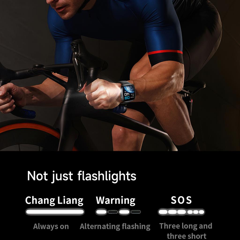 HT31 1.72 Inch IPS Screen Bluetooth-compatible Calling Smart Watch Health Monitor with UV Flashlight