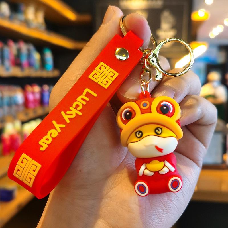 Lion Awakening Snake New Year Snake Year Cartoon New Year Goods Keychain Small Gift Creative Girl Companion Gift
