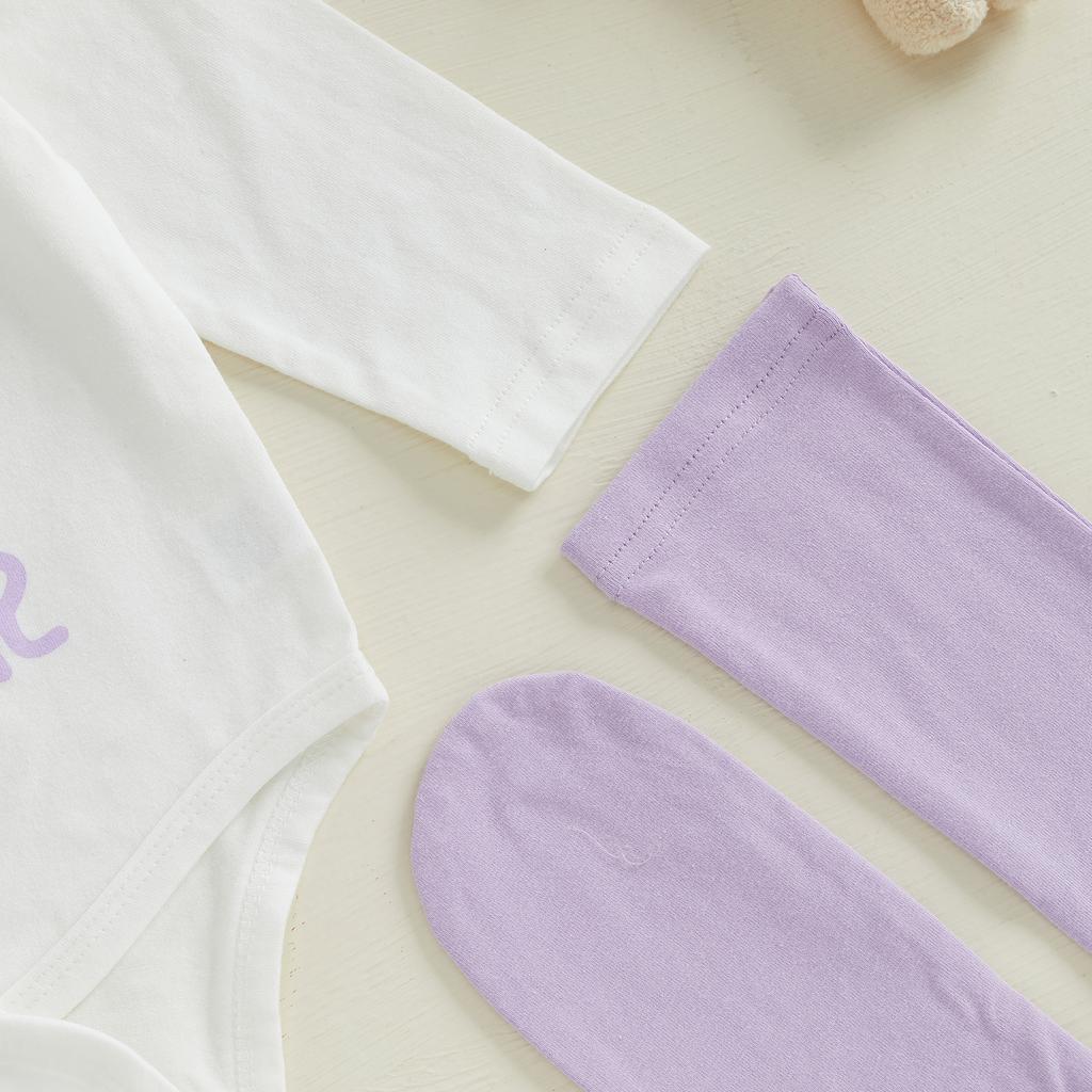 Baby Mädchen Oster-Outfit Hase Langarm Strampler Schleife Lagenrüschen Shorts zum Binden Stirnband Socken Frühlingskleidung