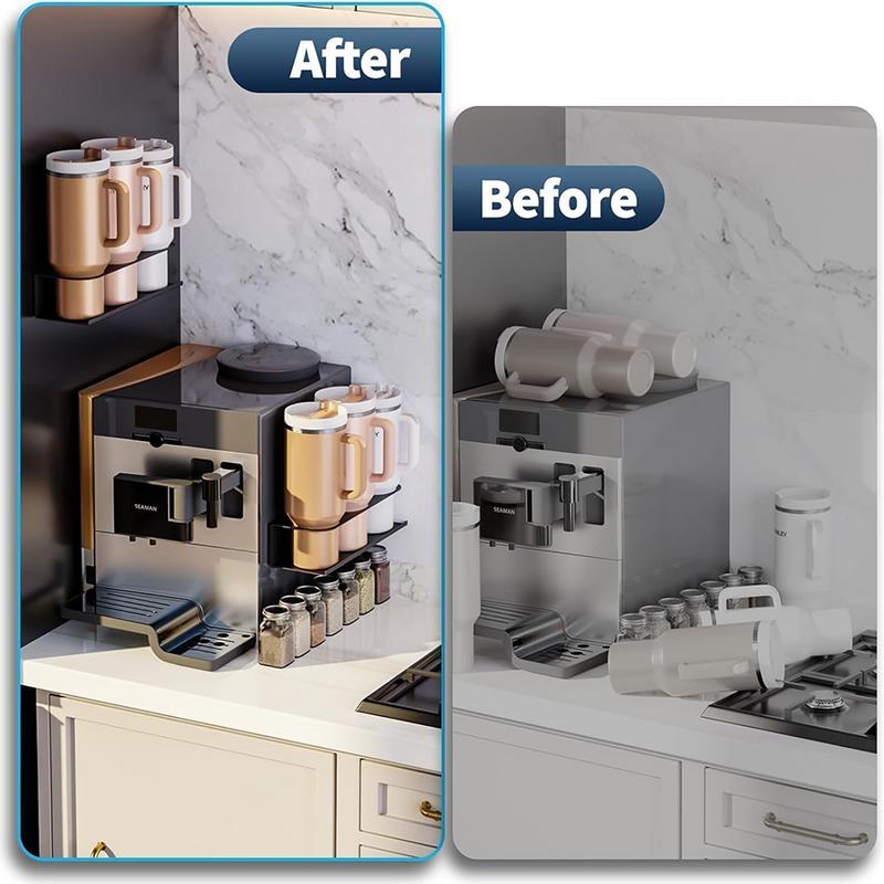 Magnetisk mugghållare,Magnetisk muggförvaringsställhållare för kylskåp för Stanley-mugg vattenflaska tumlare hållare hylla organizer