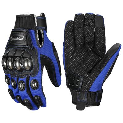 Motorbike Glove, Knuckle Guard, For Summer/Winter, Men's, Women's, Blue