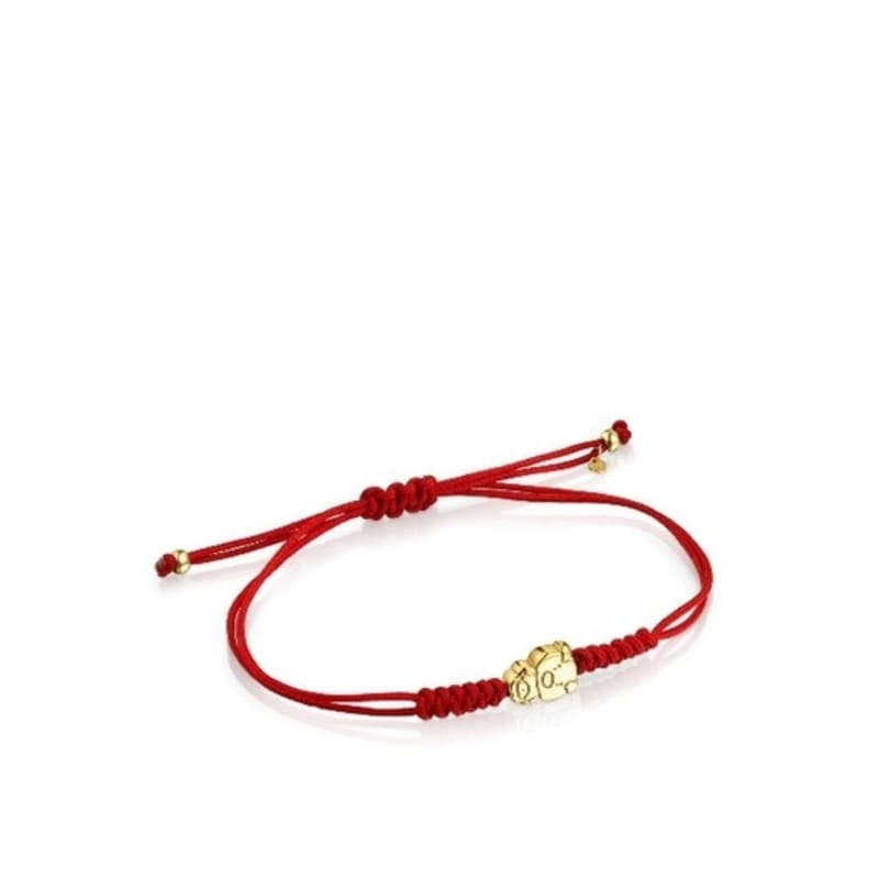 Tous Chinese New Year Bracelet In Gold and Red Cord/918431010