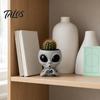 Cute Alien Planter Funny Face Planter, 3D Printed Novelty Plant Pot, Gray Head for Succulents Cacti Home Table Shelf Decoration Office Desk