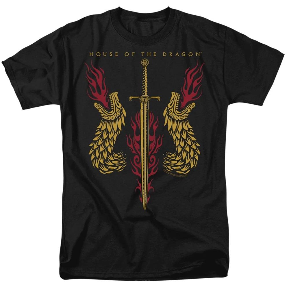 House Of The Dragon - Sword And Dragon Heads - Adult Unisex T-Shirt - Black L