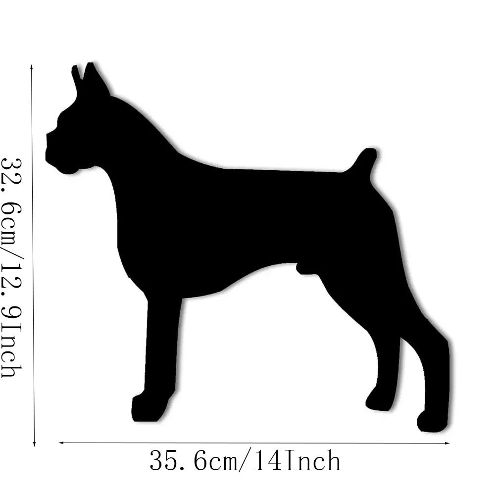 

Металлический настенный знак с изображением собаки породы боксер – стильный настенный декор в виде силуэта собаки, внутреннее и наружное художественное оформление и настенное искусство чёрный