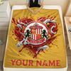 Custom Name Sunderland AFC Flannel Blanket, High Quality Comfortable for All Seasons, Home Decor, Warmth and Comfort