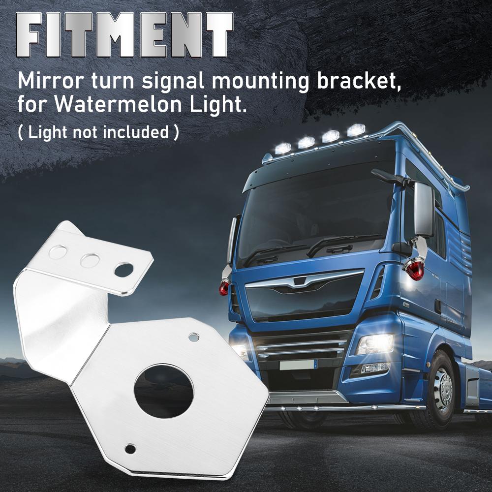 2PCS Watermelon Light Mount Brackets Stainless Steel Truck Trailer RV Campers Bus Mirror Turn Signal Angled Bracket Holder