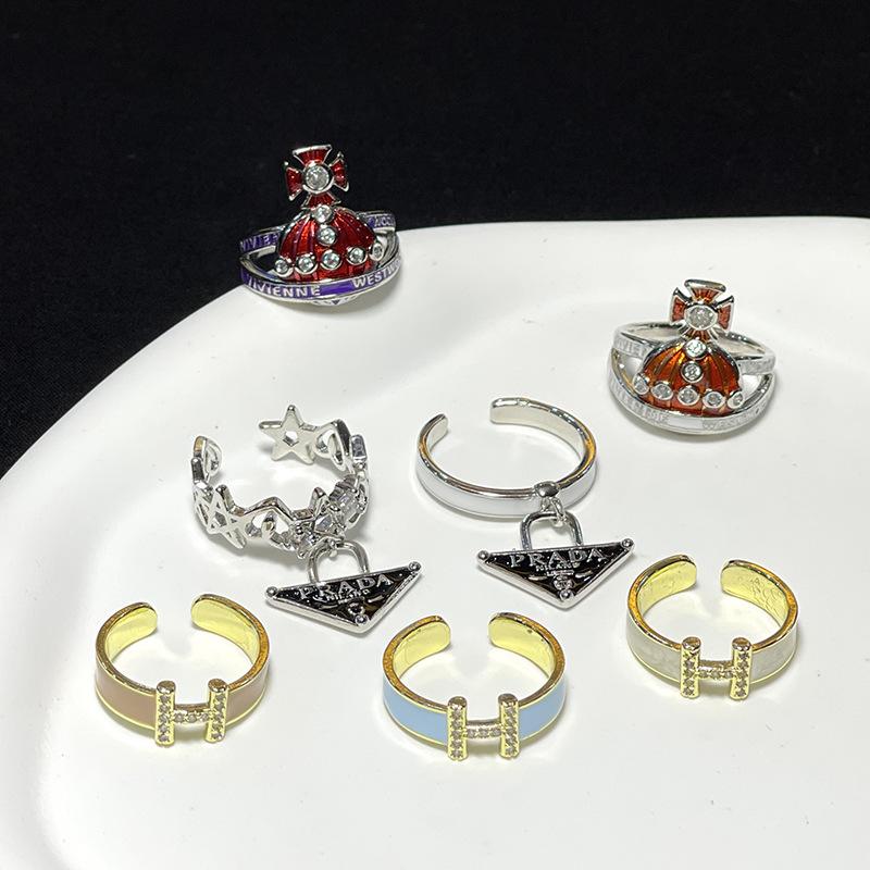 Tropfendes Öl Saturn Persönlichkeit Leichter Luxus Hohes Gefühl Offener Ring Nischen Design Kalter Wind Mode Ring