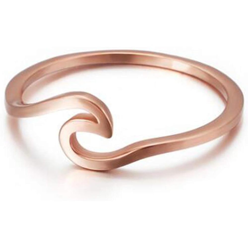 Stainless Steel Ocean Sea Wave Vacation Holiday Promise Statement Ring