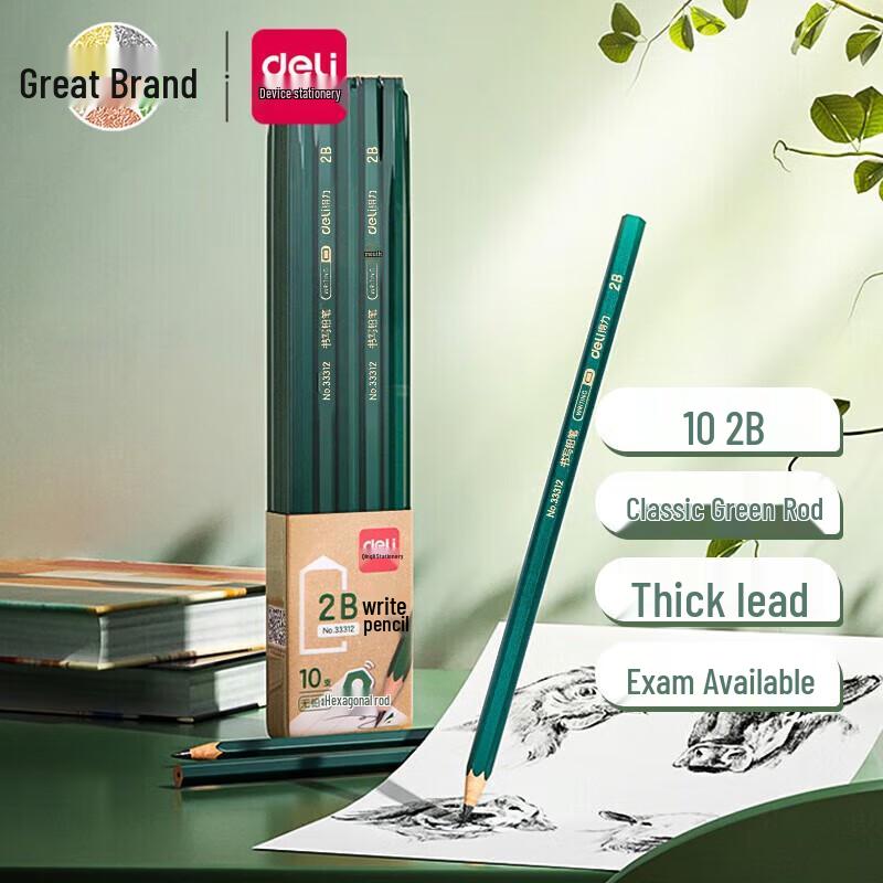 Deli Hexagonal Lead-Resistant Writing & Sketching Pencils