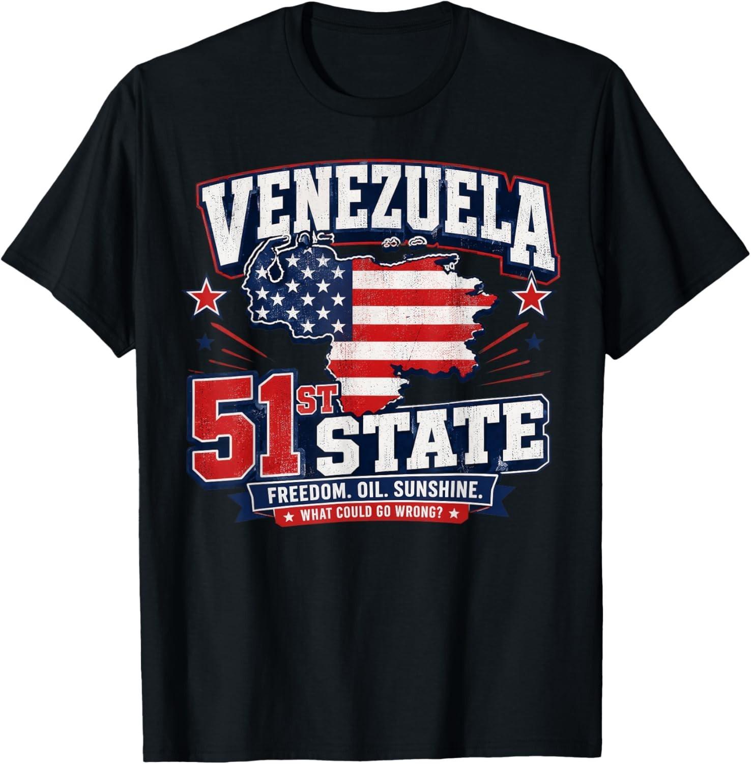 Venezuela 51st State Funny Patriotic Parody T-Shirt S разноцветный