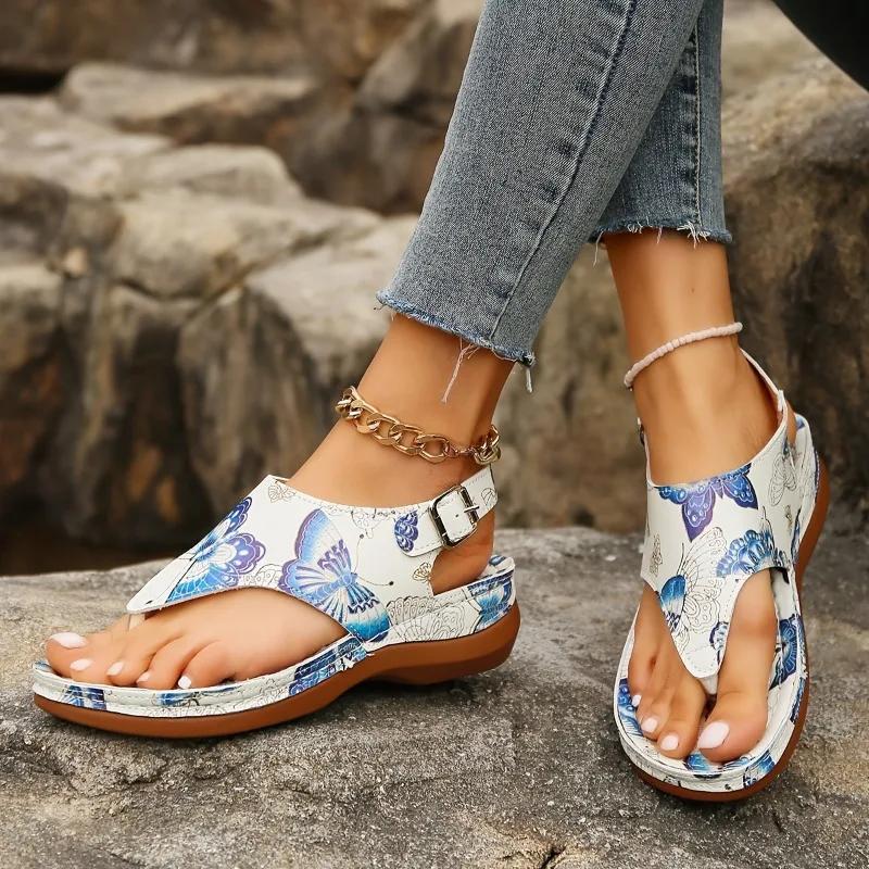 Fashion 2025  Women's Shoes Pinch Toe Women's Sandals Fashion Color Matching Beach Sandals Women Summer Plus Size Flat Sandals